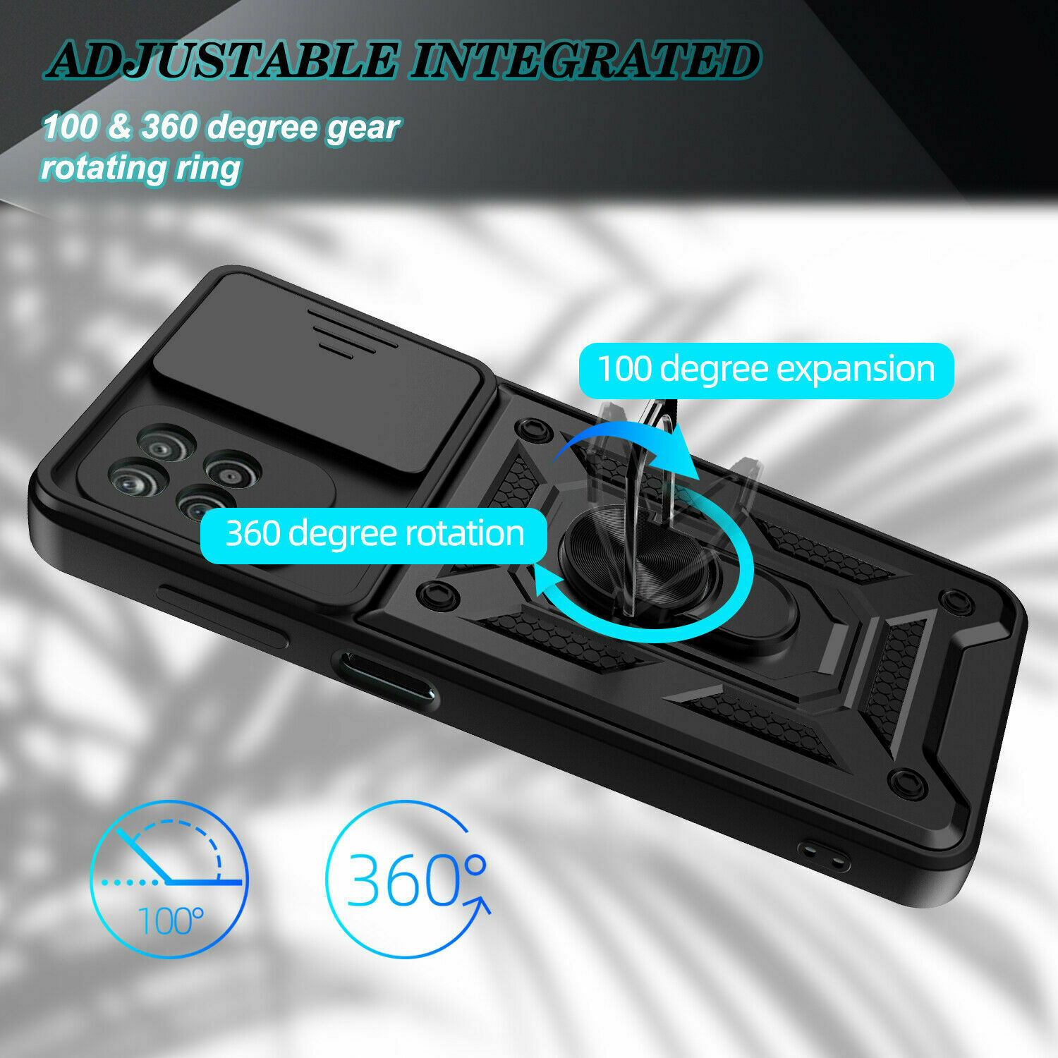 Protectores para celular  para Samsung  A12 / M12 Funda reforzada con anillo v3 cubre c�mara Negro